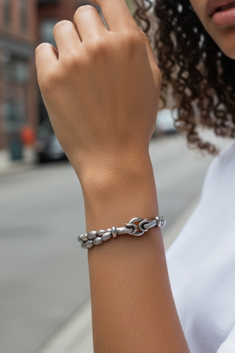 Alex & Ani - Silver Bead Vintage 66 Wrap