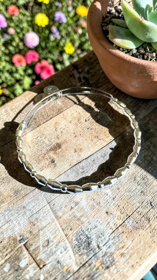 Alex & Ani - Shiny Silver Beaded Bangle Bracelet