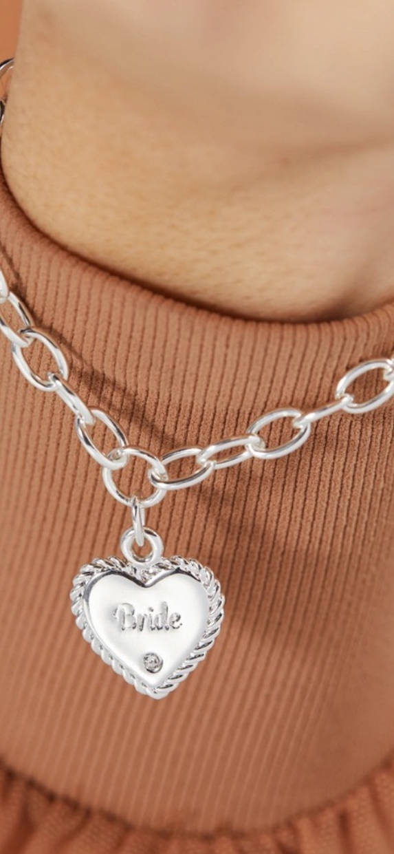 Alex and Ani Silver Bride Charm Chain Bracelet