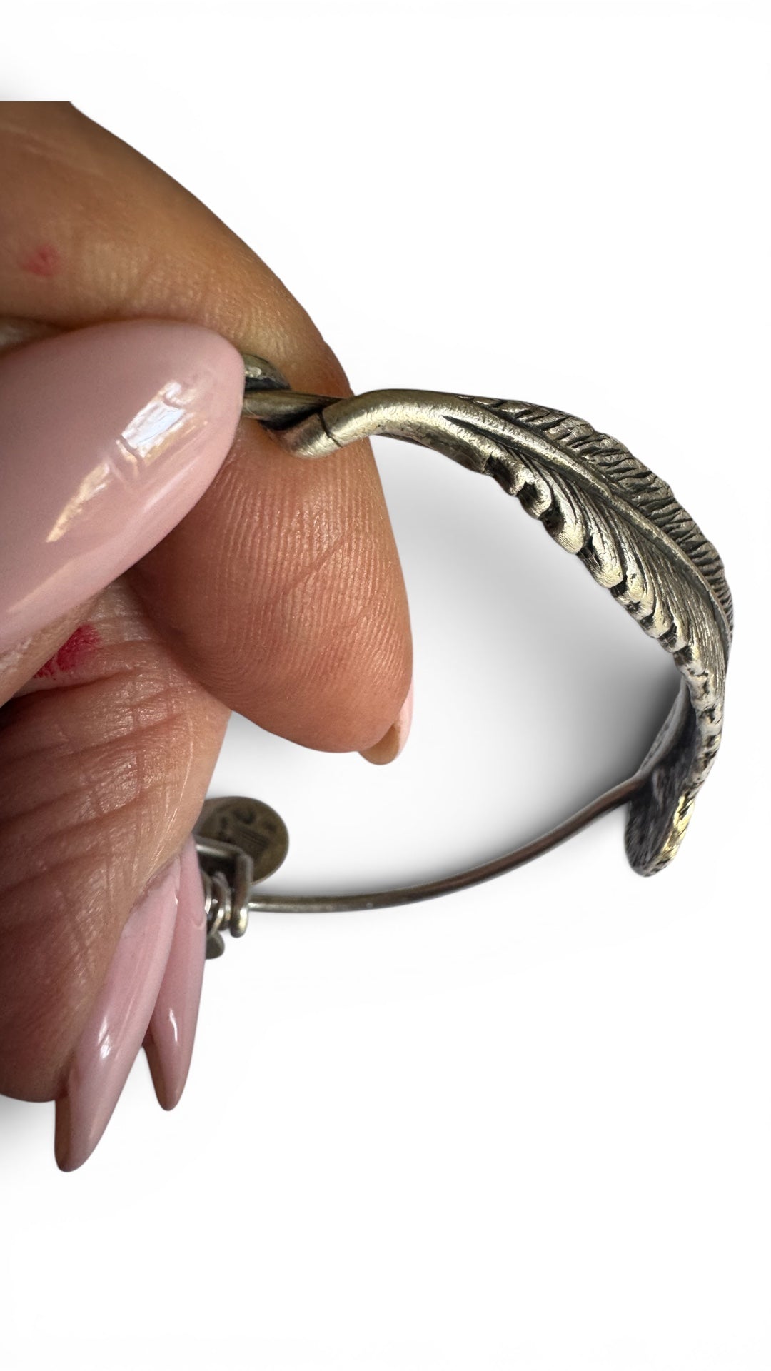 Alex and Ani - Spiritual Armor Plume Charm Bangle Rafaelian Silver/Gold