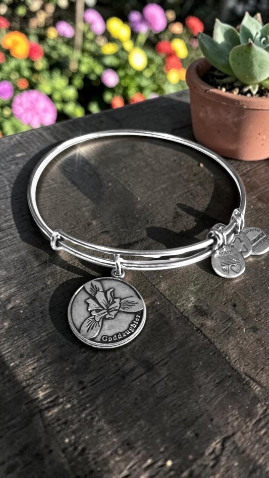 Alex and Ani - Goddaughter with Iris Charm Bangle Bracelet