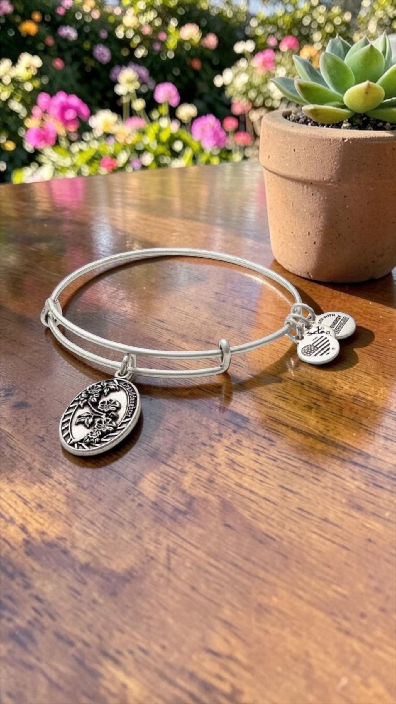 Alex and Ani - Because I Love You ‘Granddaughter’ II Charm Bangle Bracelet