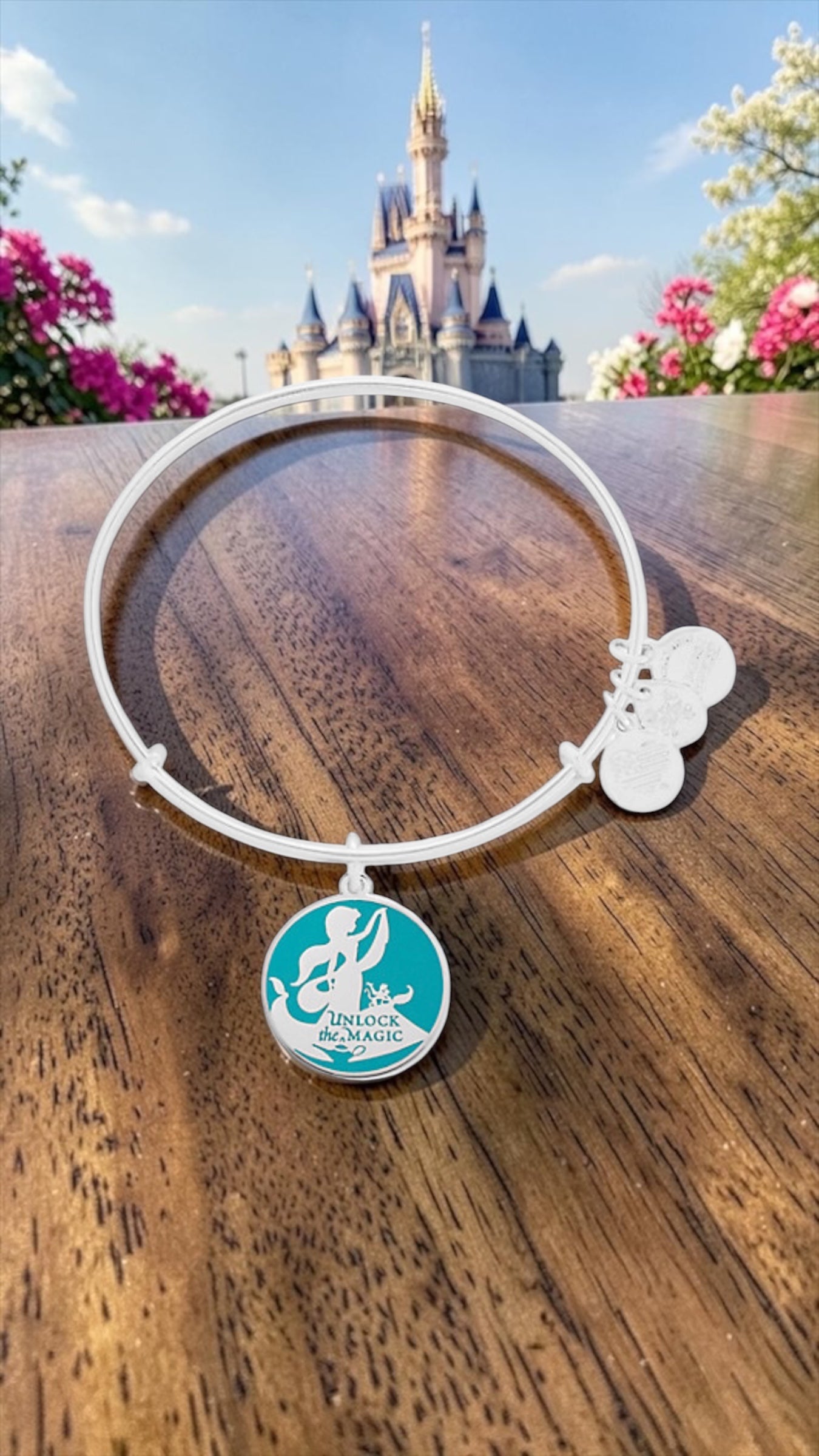 Alex and Ani - Disney Park Exclusive, Jasmine ‘Unlock the Magic’ Charm Bangle Bracelet