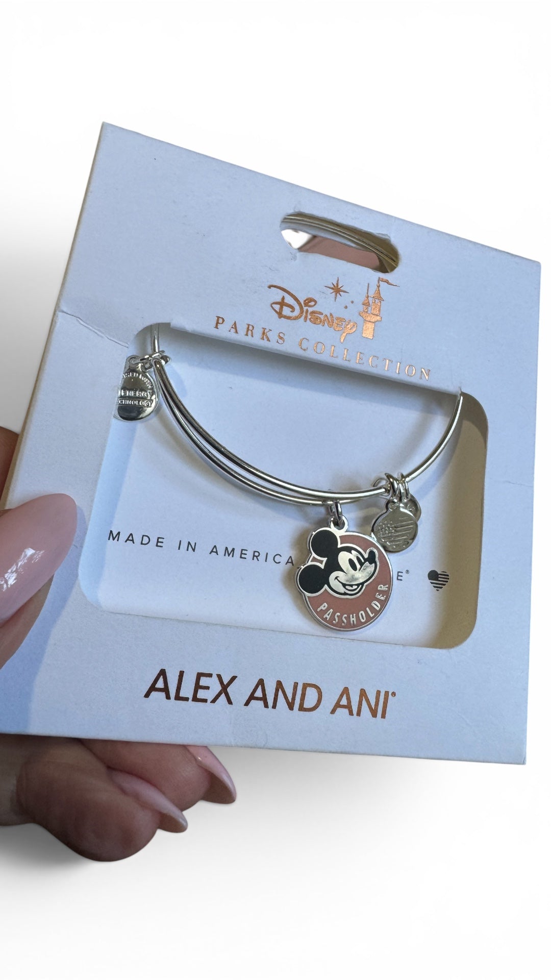 Alex and Ani - Park Exclusive, Passholder Mickey Mouse Charm Bangle Bracelet
