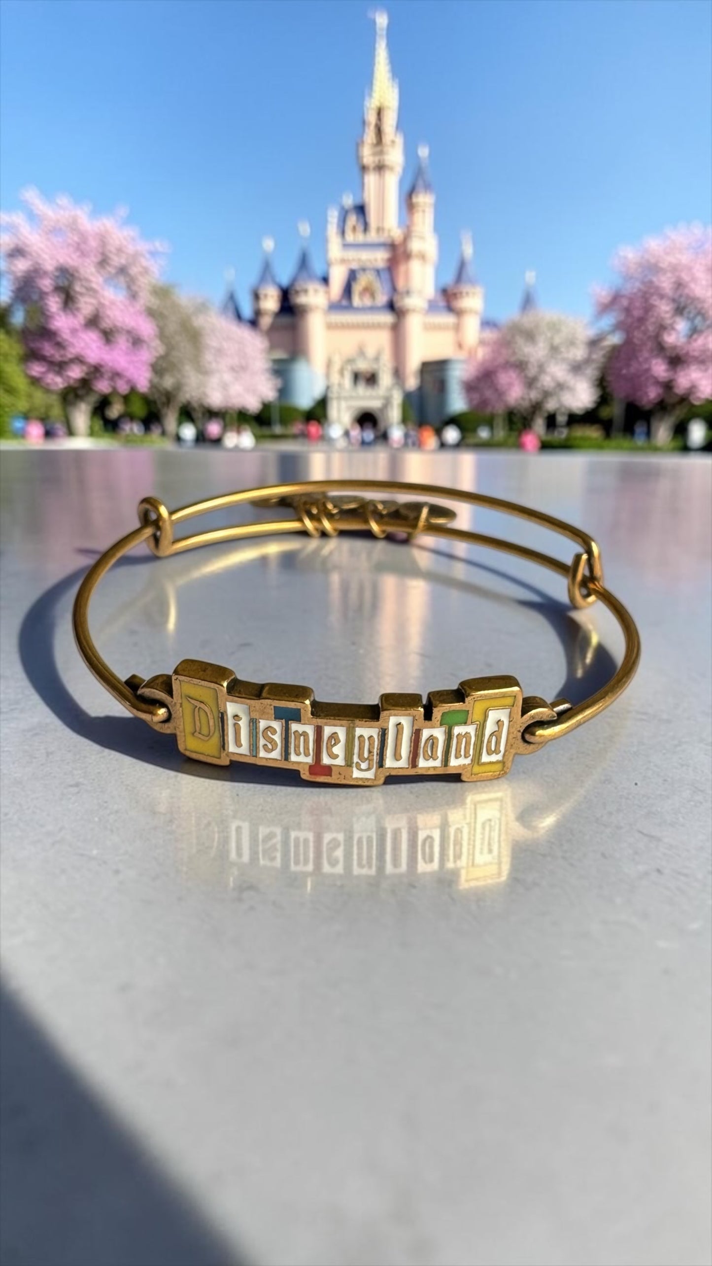 Alex and Ani - Retro Marquee Inline Disneyland Sign Retired and Rare Charm Bangle Bracelet