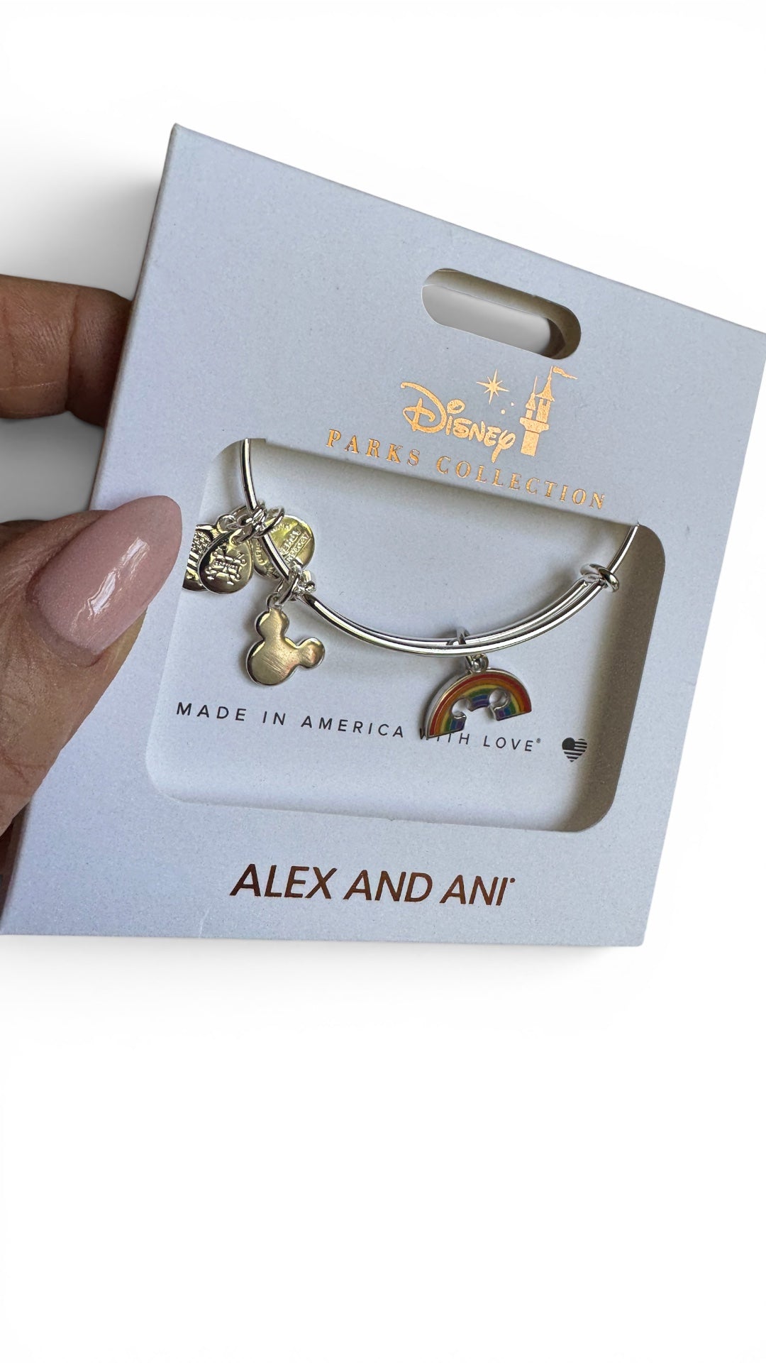 Alex and Ani - Rainbow Ears Mickey Mouse Charm Bangle Bracelet Collection Disney Park Exclusive