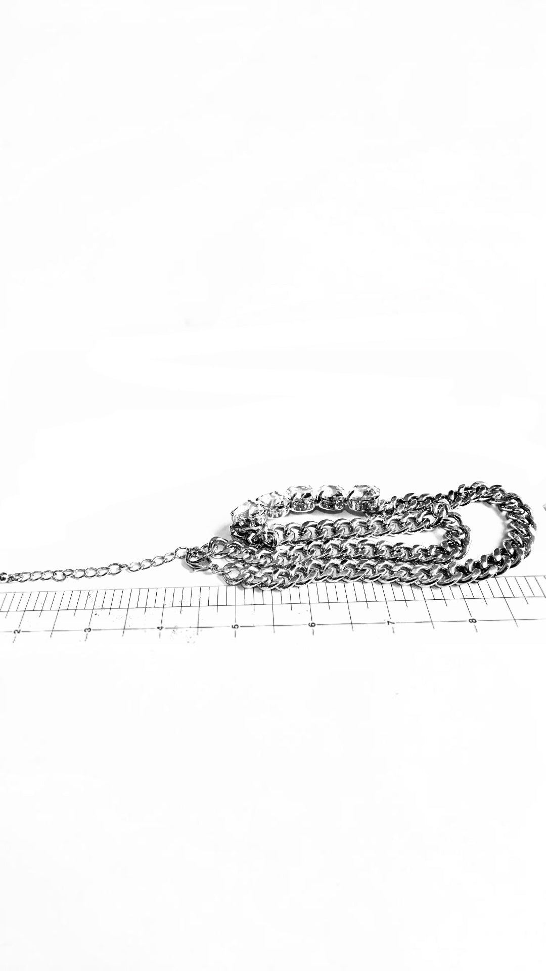 Clear Austrian Crystal Curb Link Vintage Rivière Necklace, Rare Find