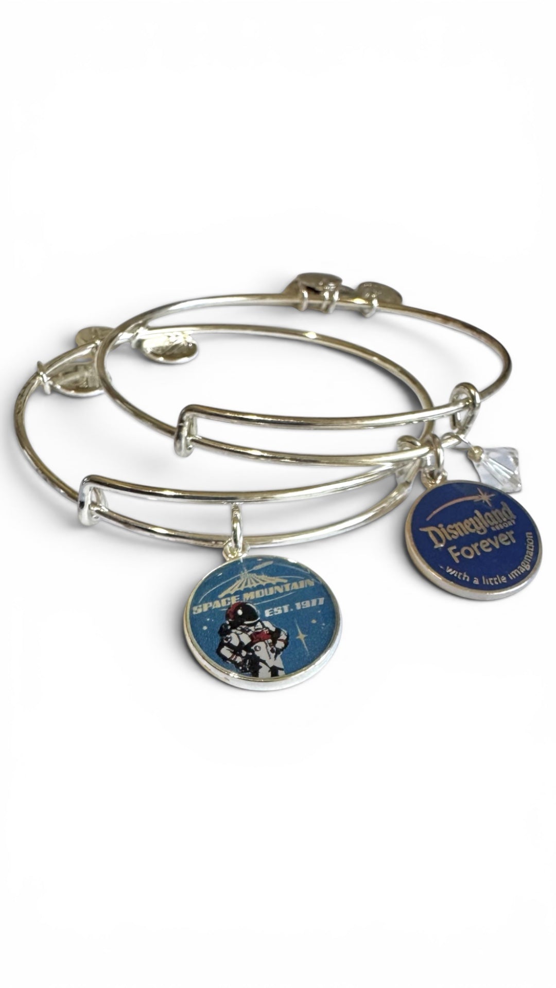 Alex and Ani - Disneyland Forever & Space Mountain Charm Bangle Bracelets, 2 Bracelets Bundle