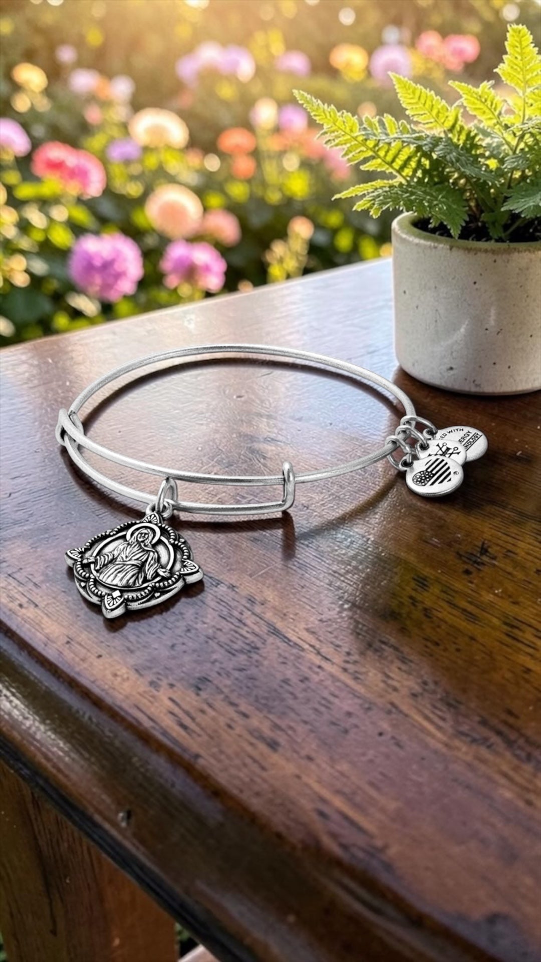 Alex and Ani - Jesus ‘Love One Another’ Charm Bangle Bracelet