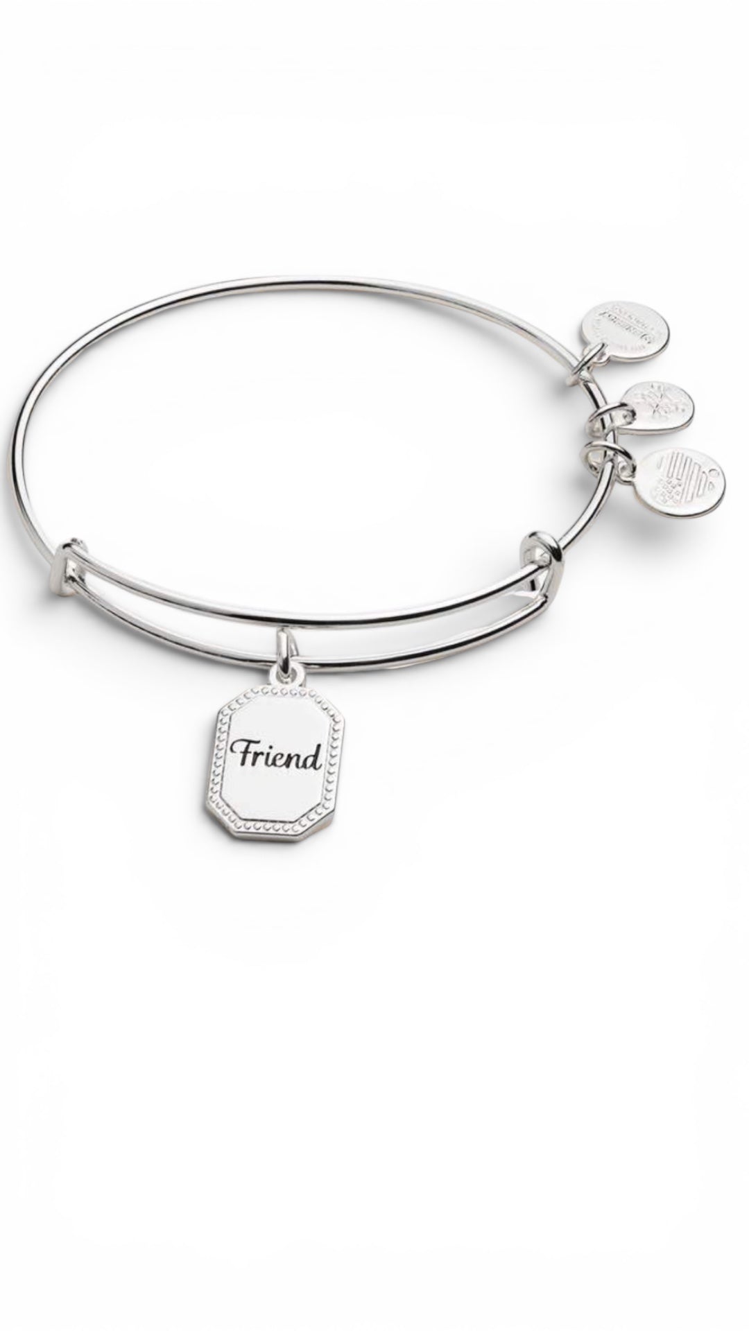 Alex and Ani - ‘Friend’ Charm Bangle Bracelet, ‘United by soul, Let the good times Roll’ on Back
