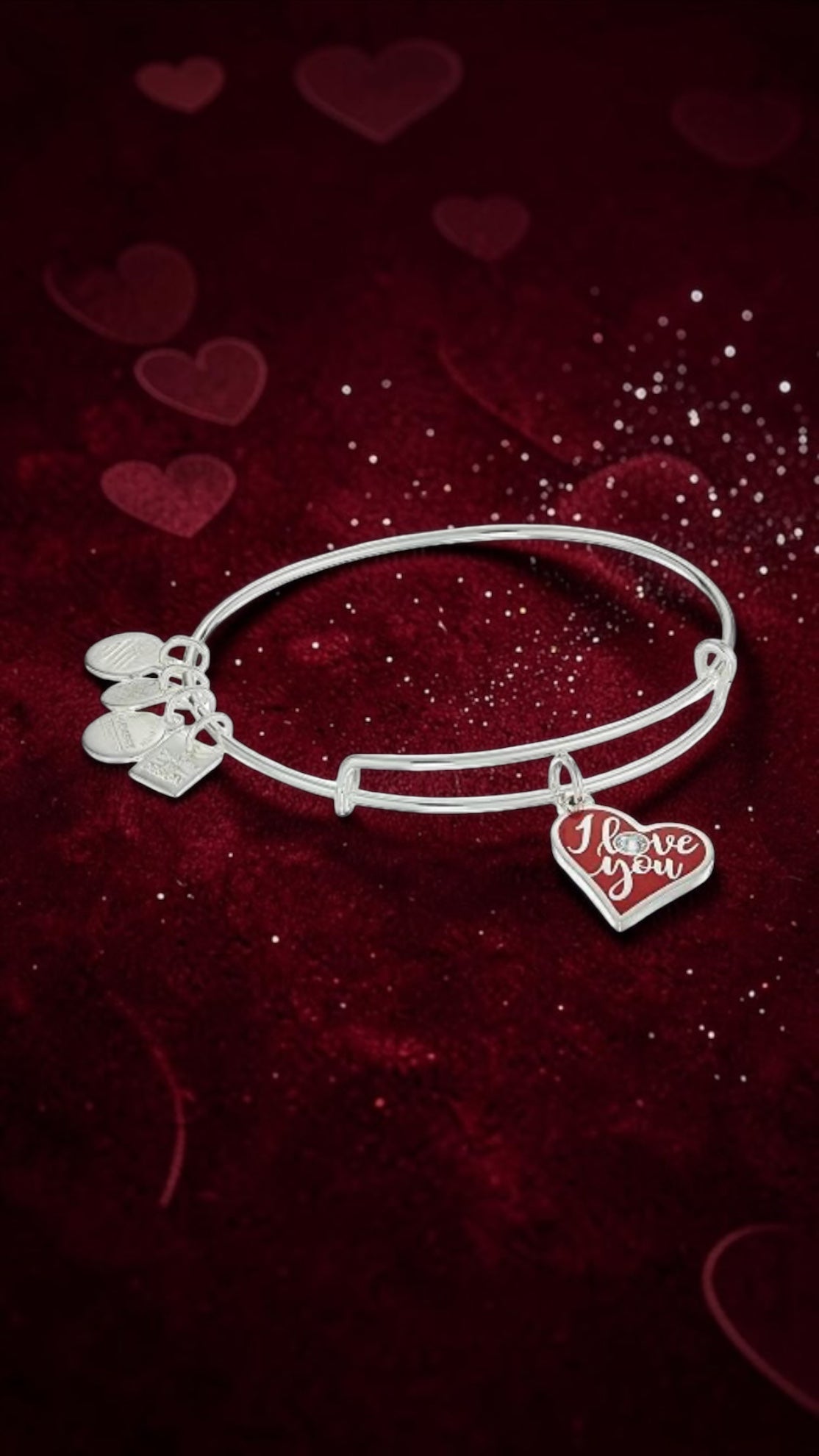 Alex and Ani - ‘I Love You’ Charm Bangle Bracelet With a Swarovski Crystal