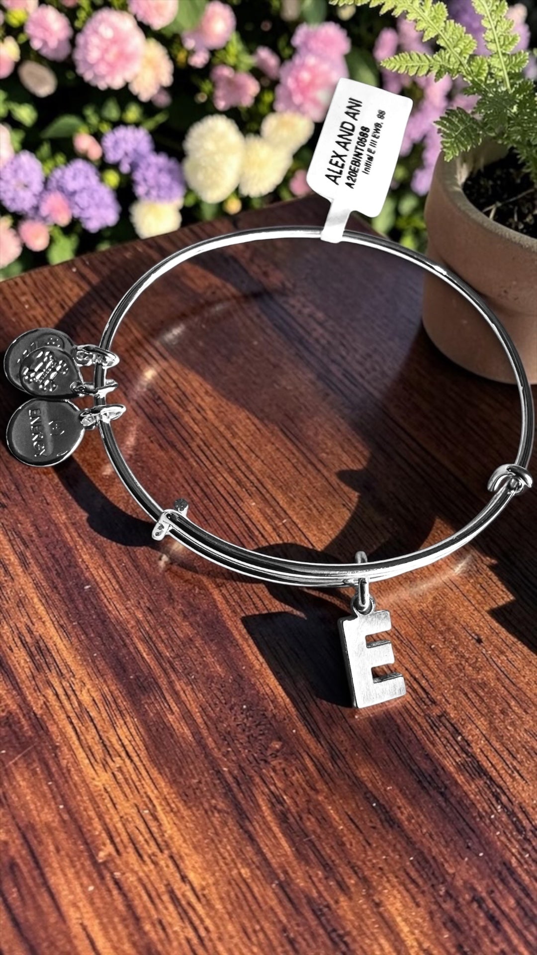 Alex and Ani - “E” Initial Charm Bangle Bracelet