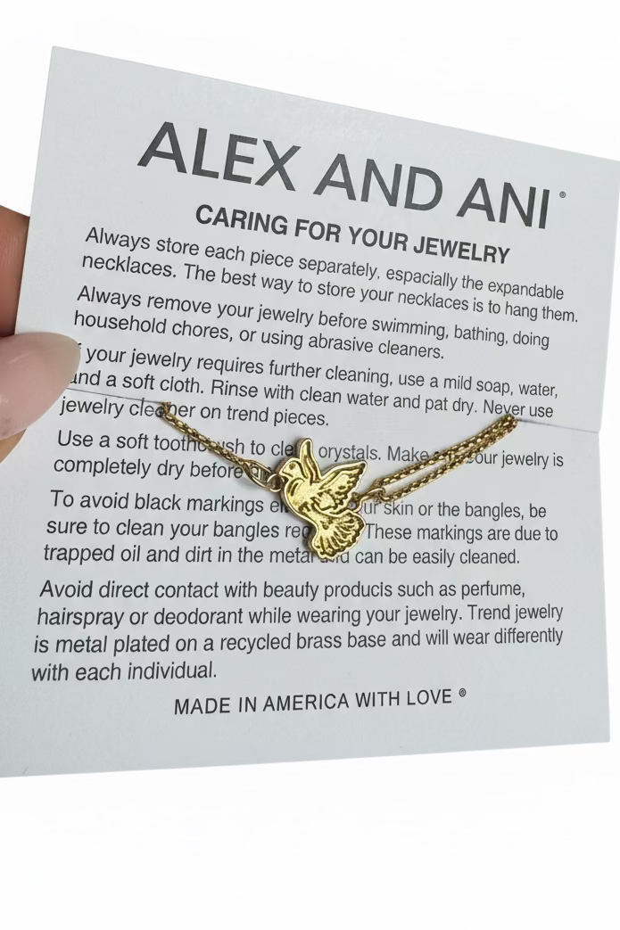 Alex and Ani - Sacred Dove Charm Gold Pull Chain, 14k Gold over 925 Sterling Silver