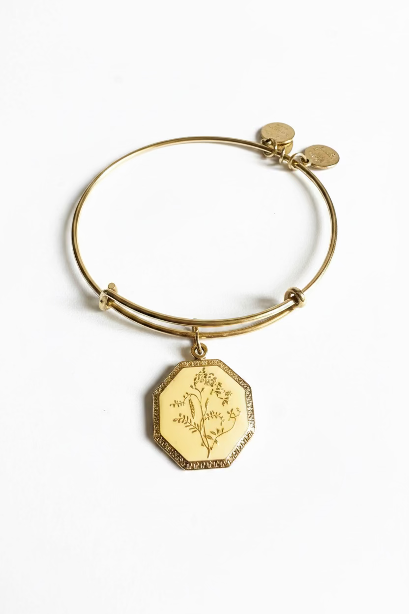 Alex and Ani - Road to Romance Sweet Pea Charm Bangle Bracelet