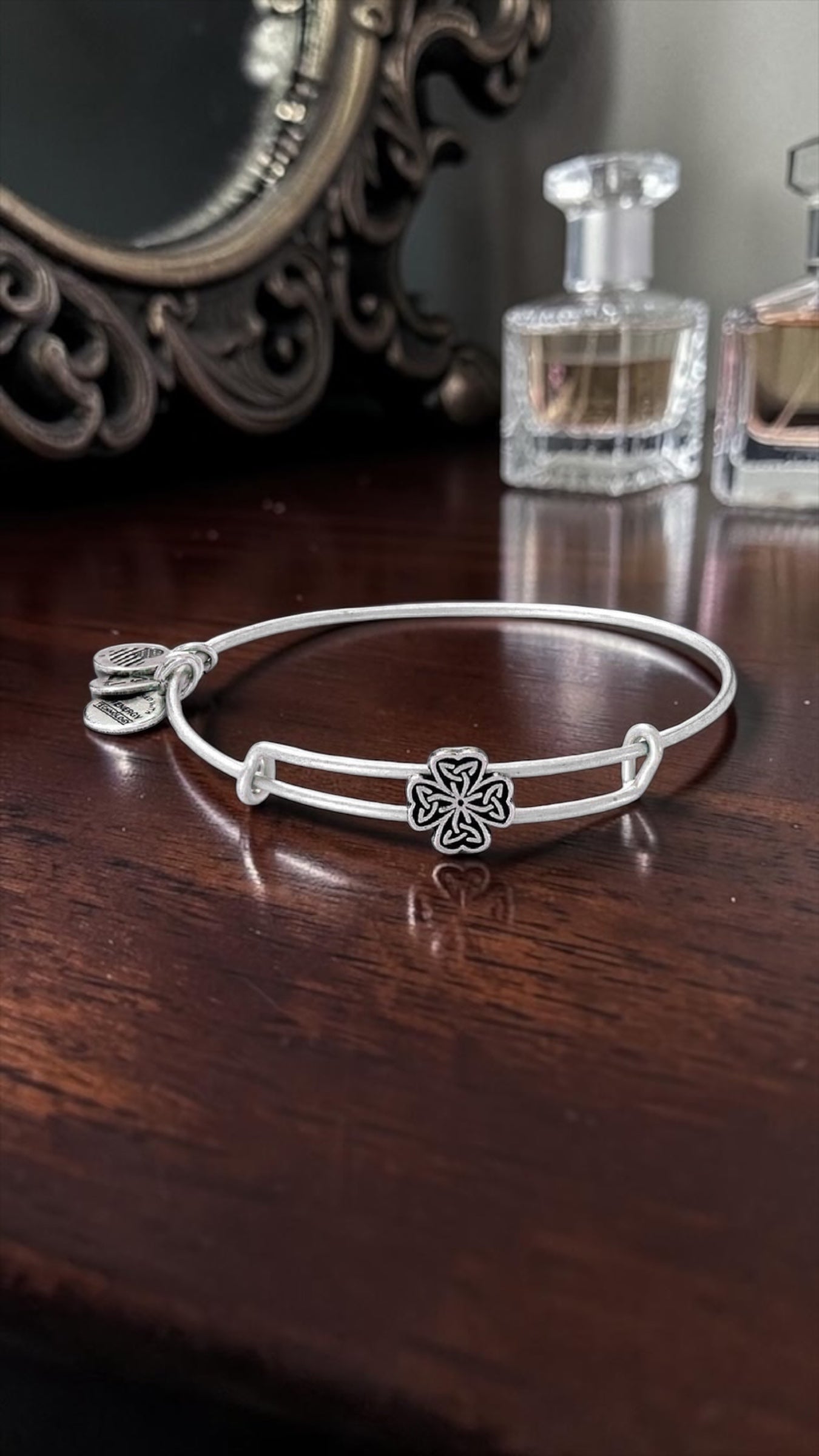 Alex and Ani - Four Leaf Clover Celtic Knot Slide Bangle Bracelet