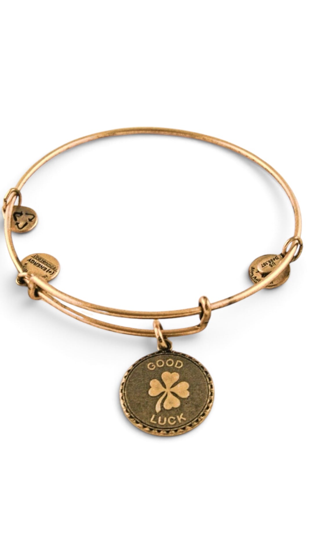 Alex And Ani - ‘Good Luck’ Four Leaf Clover Charm Bangle Bracelet