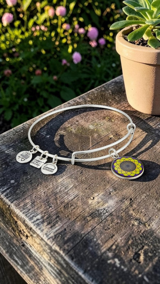 Alex and Ani - Sunflower Charm Bangle Bracelet for Alzheimer’s, Charity by Design
