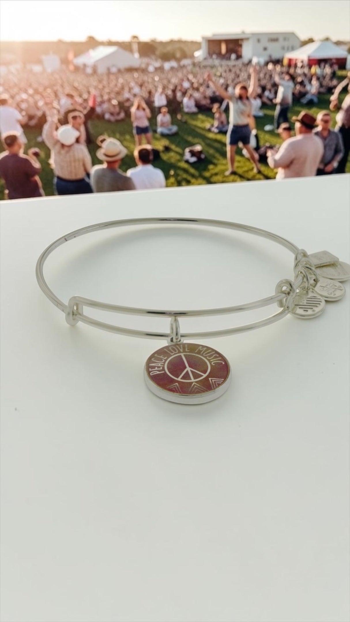 Alex and Ani - Peace Love Music Charm Bangle Bracelet