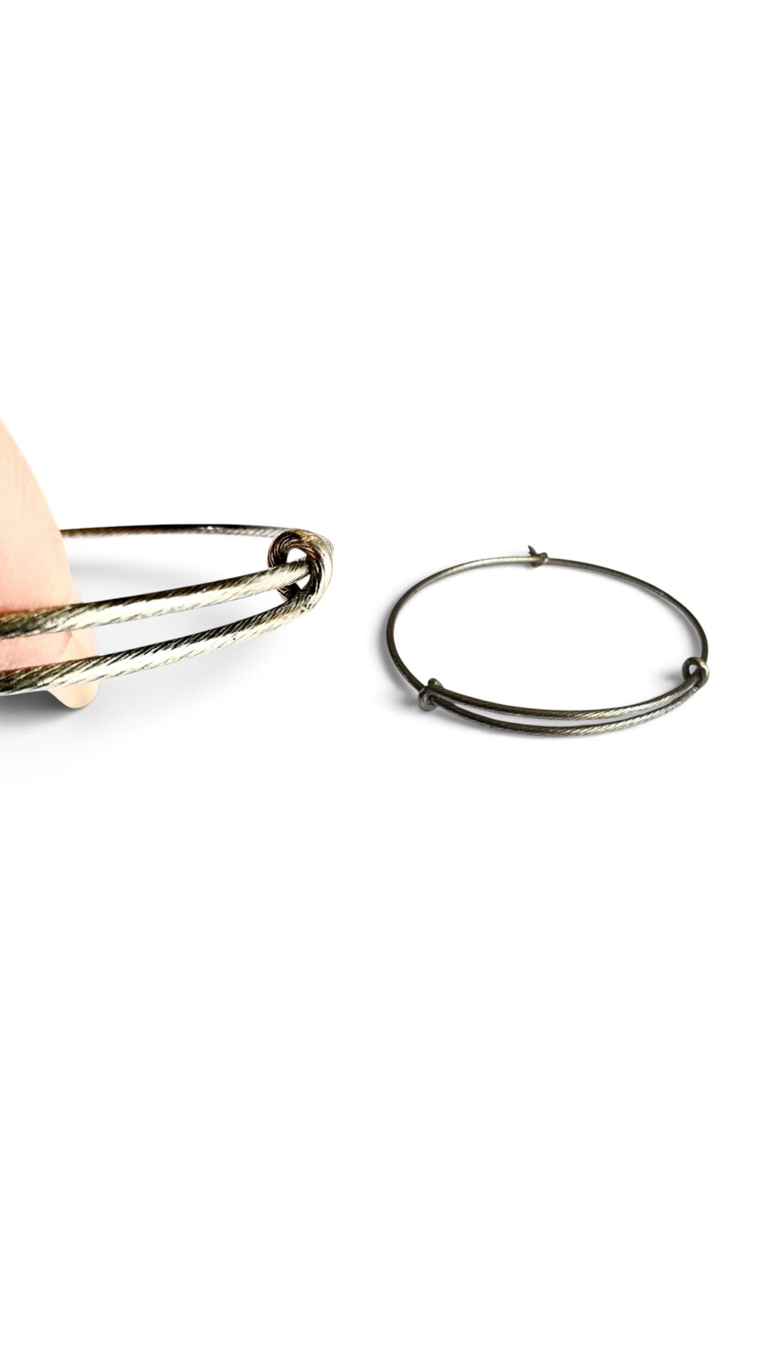 Single Silver Bangle Bracelet, Plain or Textured