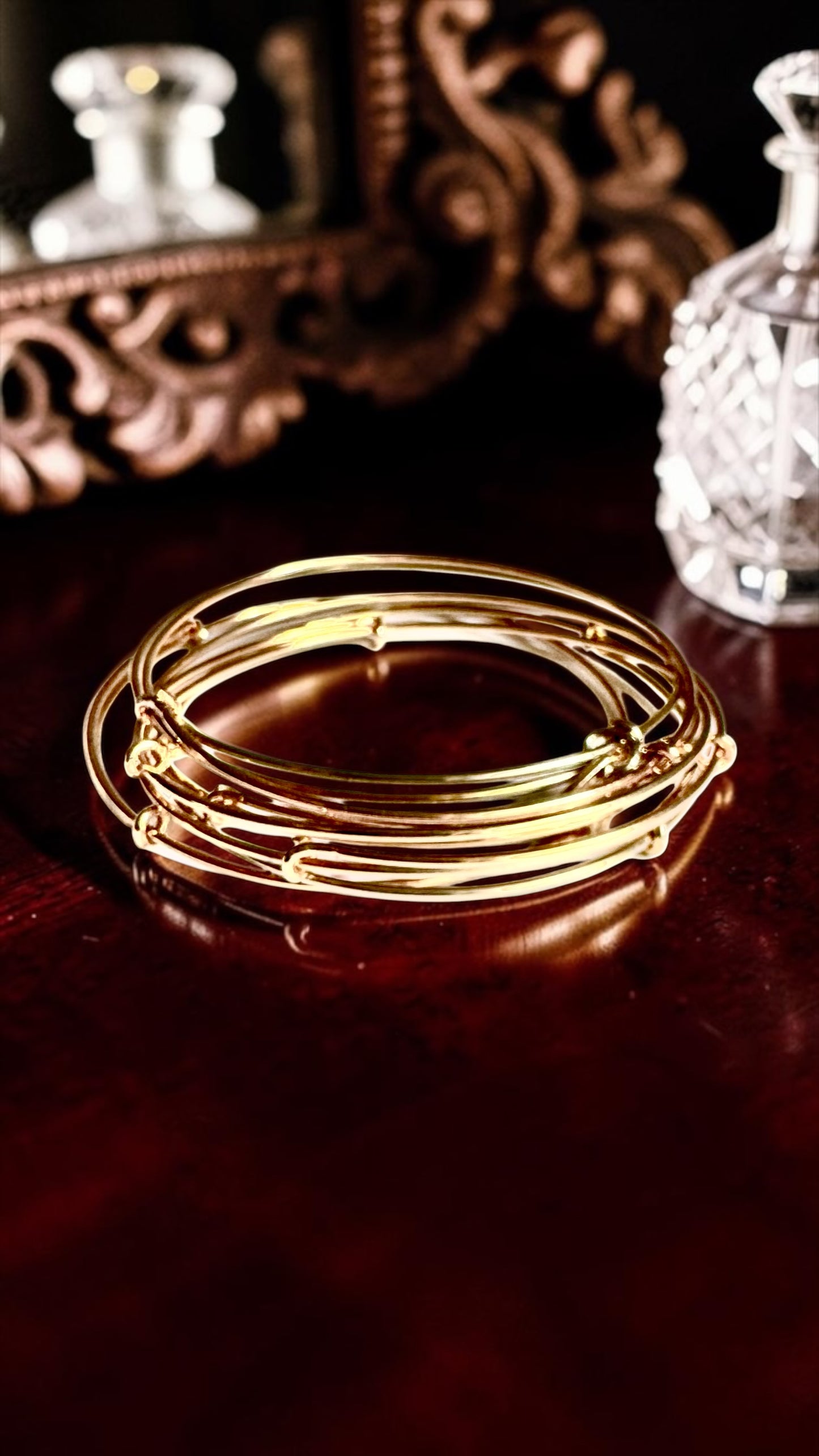 Gold-Tone Thin Single Bangle Bracelet
