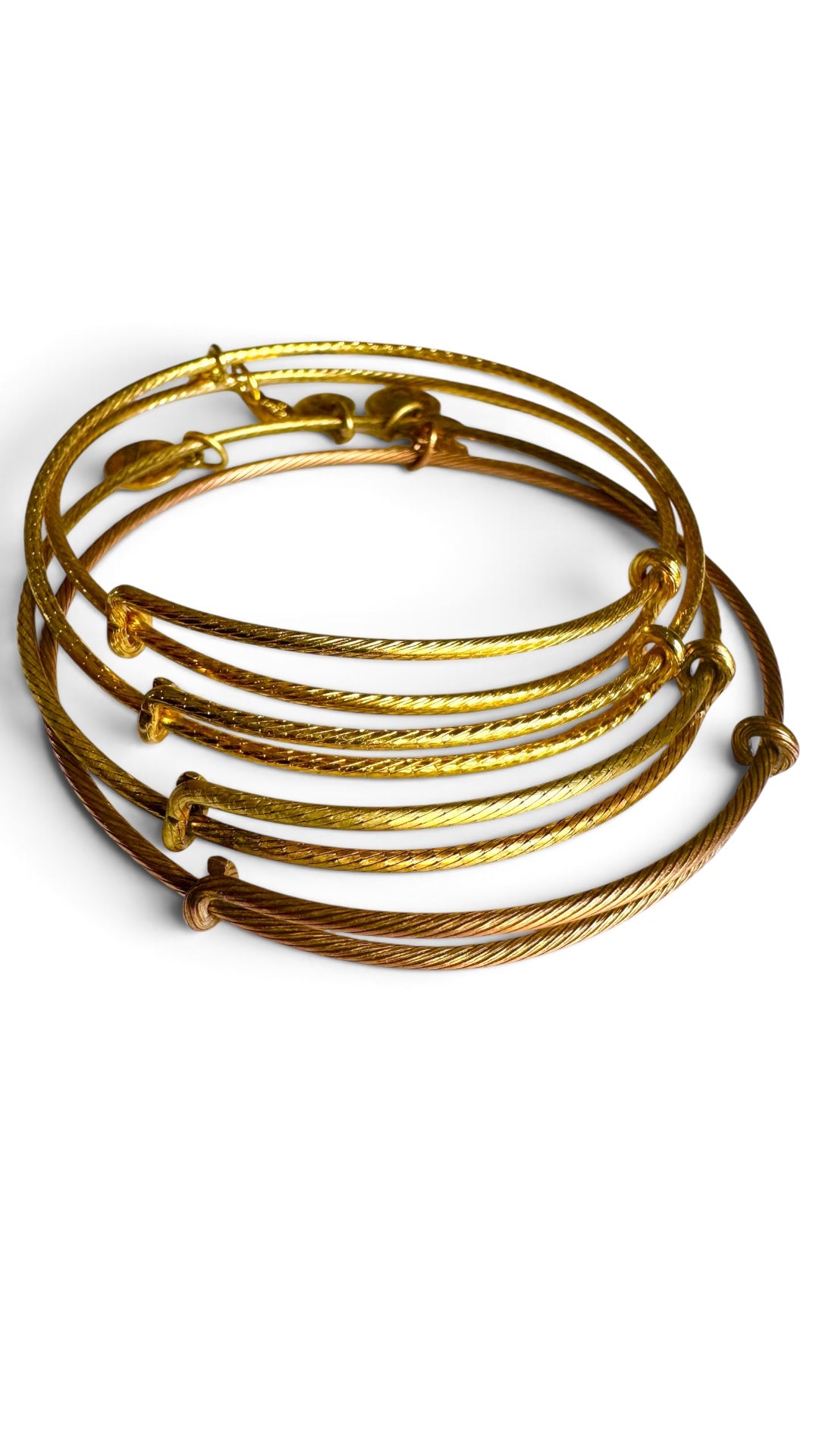 Gold-Tone Twisted Textured Single Bangle Bracelet