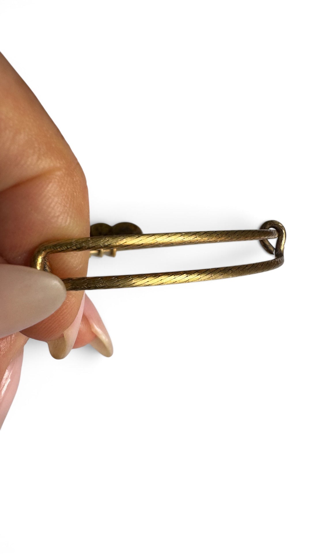 Gold-Tone Twisted Textured Single Bangle Bracelet