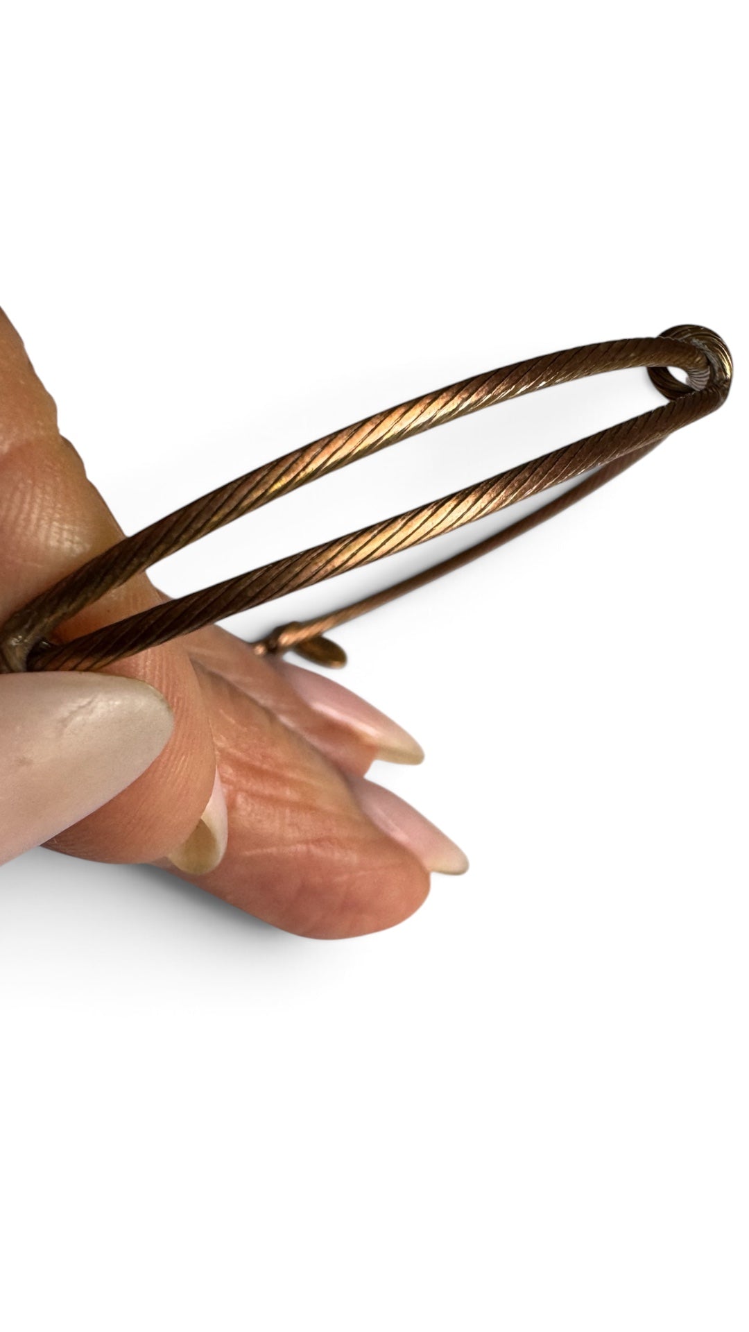 Gold-Tone Twisted Textured Single Bangle Bracelet