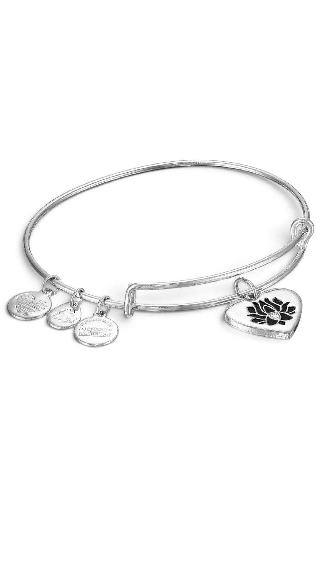 Alex and Ani - Lotus Peace Petals Heart Charm Bangle Bracelet