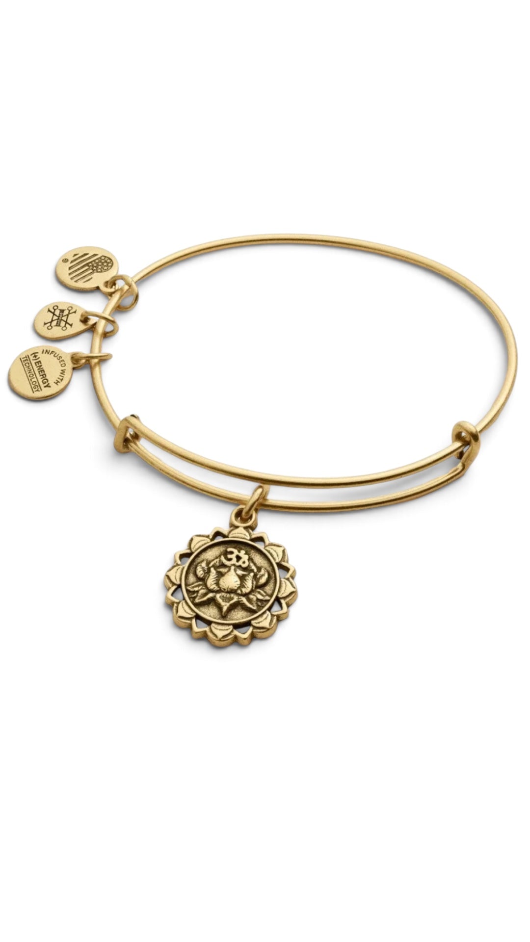 Alex and Ani - Lotus Peace Petals With Ohm Symbol Charm Bangle Bracelet