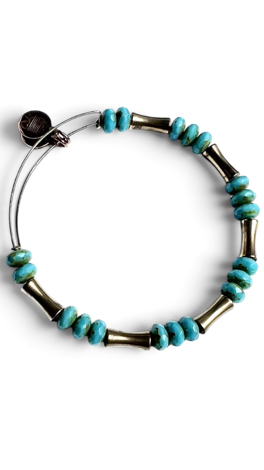 Alex and Ani - Special Sale, NHL Chicago Blackhawks Hockey Team Charm Bangle with Turquoise Beaded Bangle Bracelet