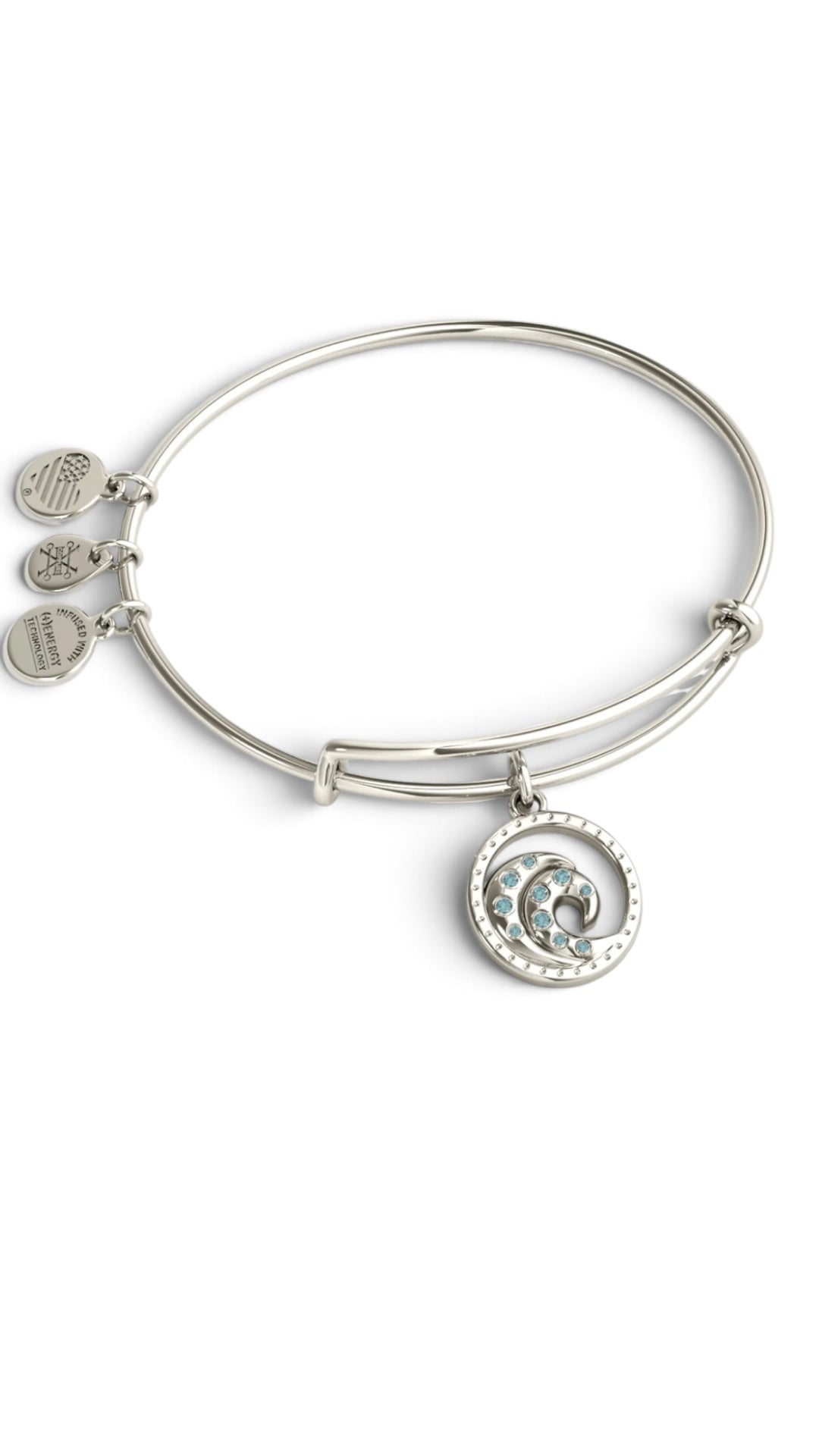 Alex and Ani - Crystal Wave Charm bangle Bracelet