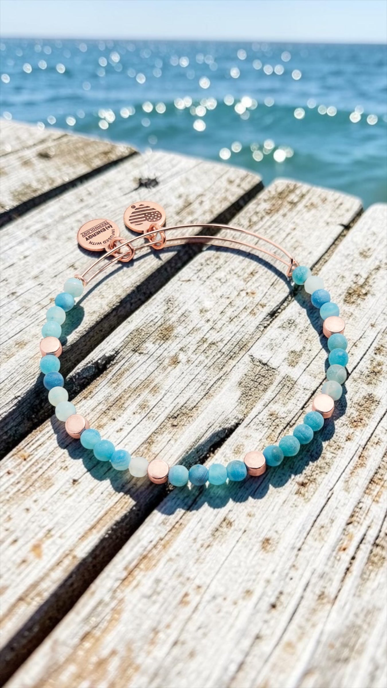 Alex and Ani - Coastal II, Nautical Blue Beaded Bangle Bracelet