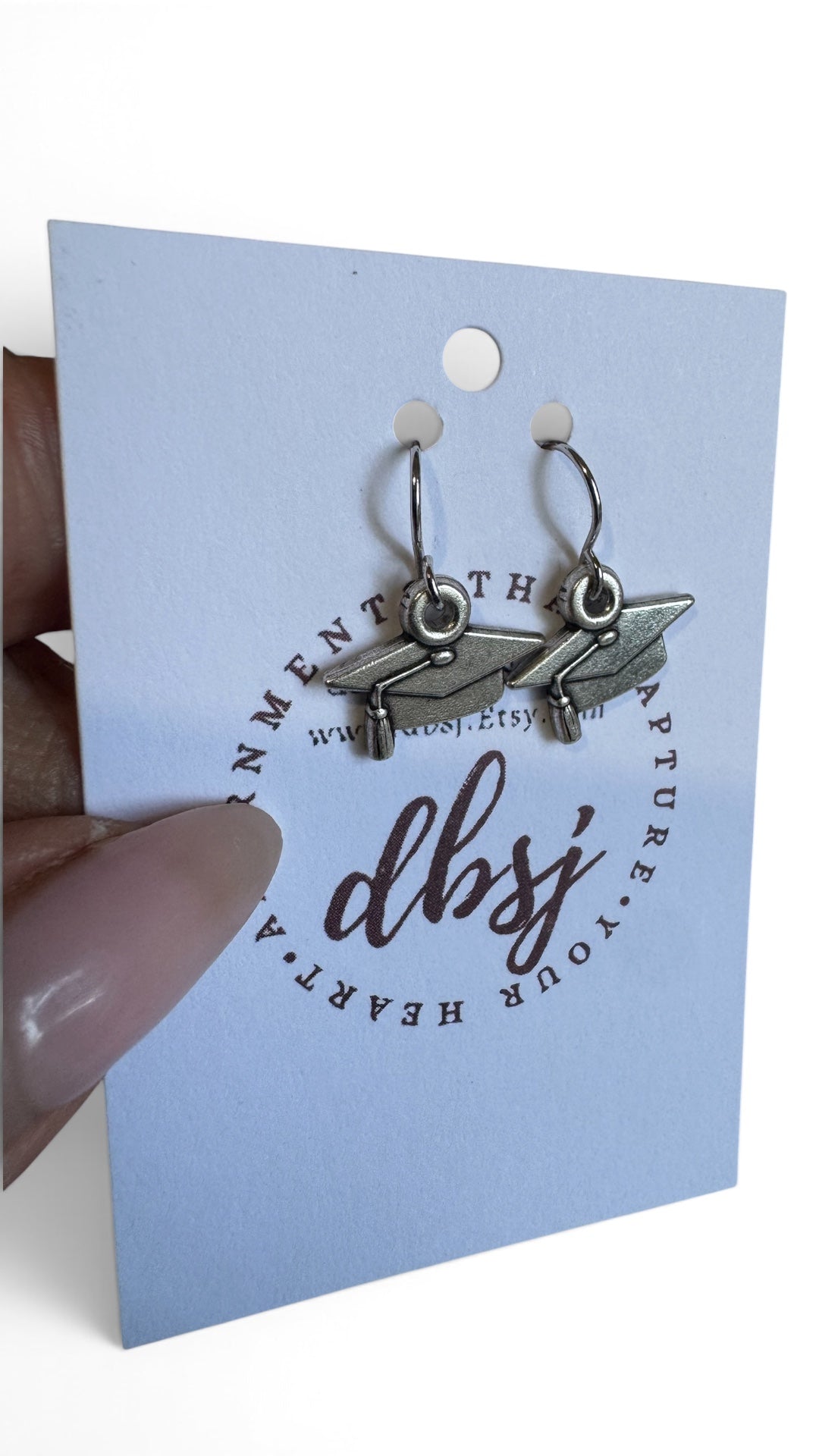 Alex and Ani - Congratulation Grad Cap w/Tassel Charm on Sterling Silver Fish Hook Style Earrings
