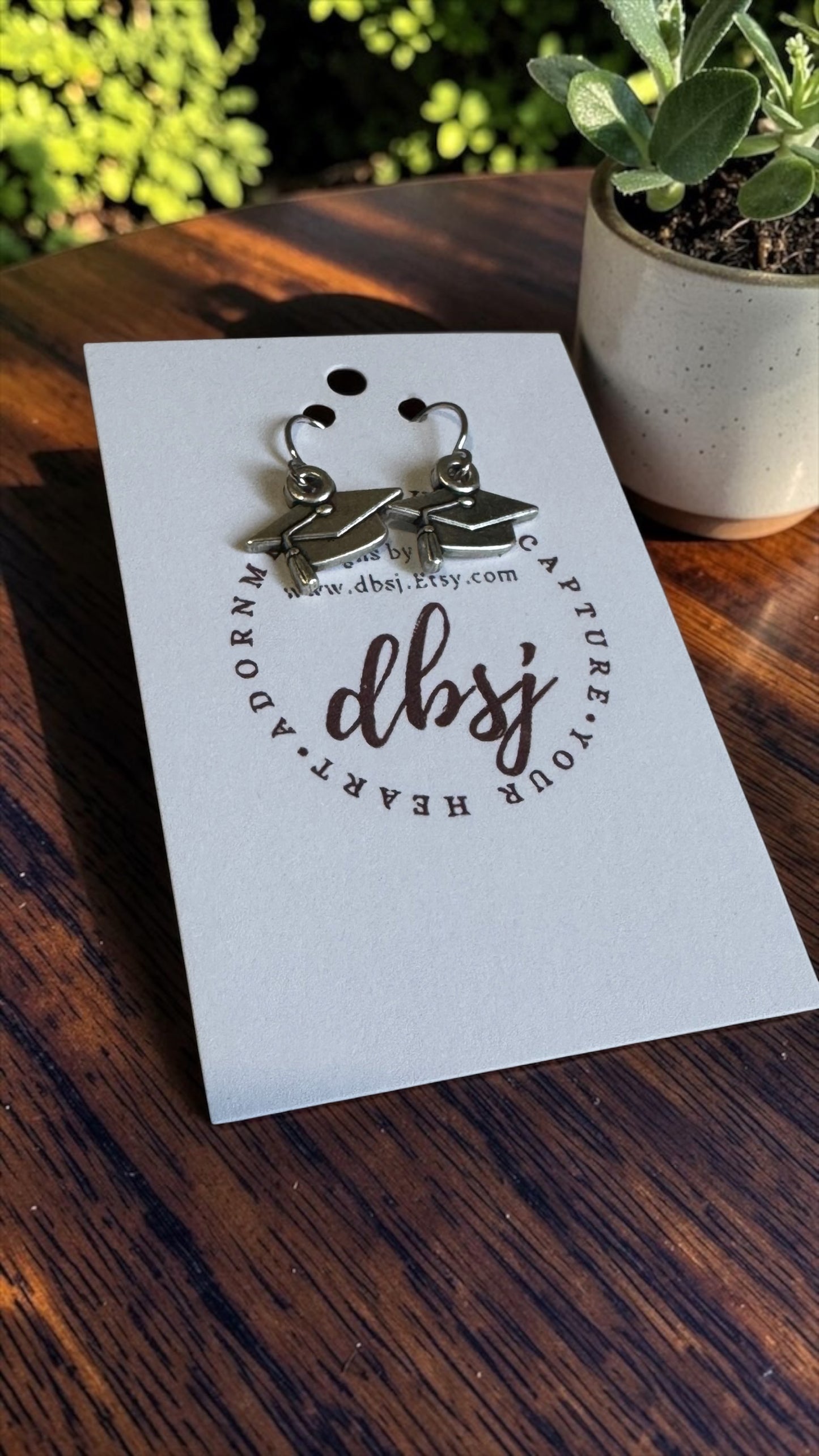 Alex and Ani - Congratulation Grad Cap w/Tassel Charm on Sterling Silver Fish Hook Style Earrings