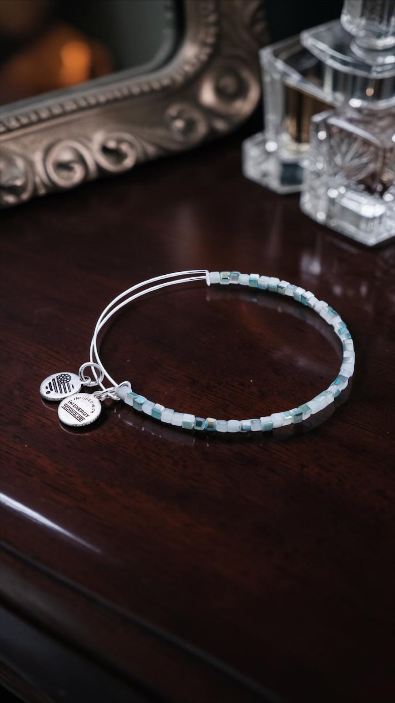 Alex and Ani - Zephyr Green Haze Beaded Bangle Bracelet