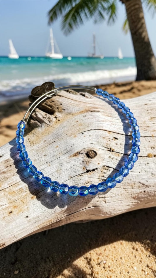Alex and Ani - Blue Resin Beaded Bangle Bracelet