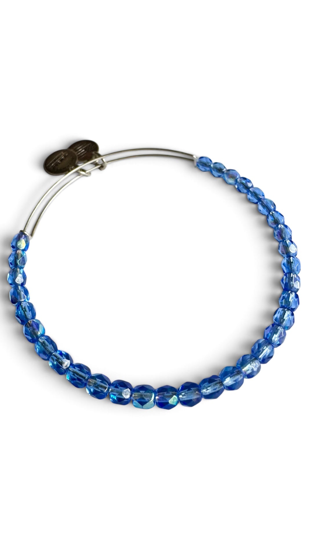Alex and Ani - Blue Resin Beaded Bangle Bracelet