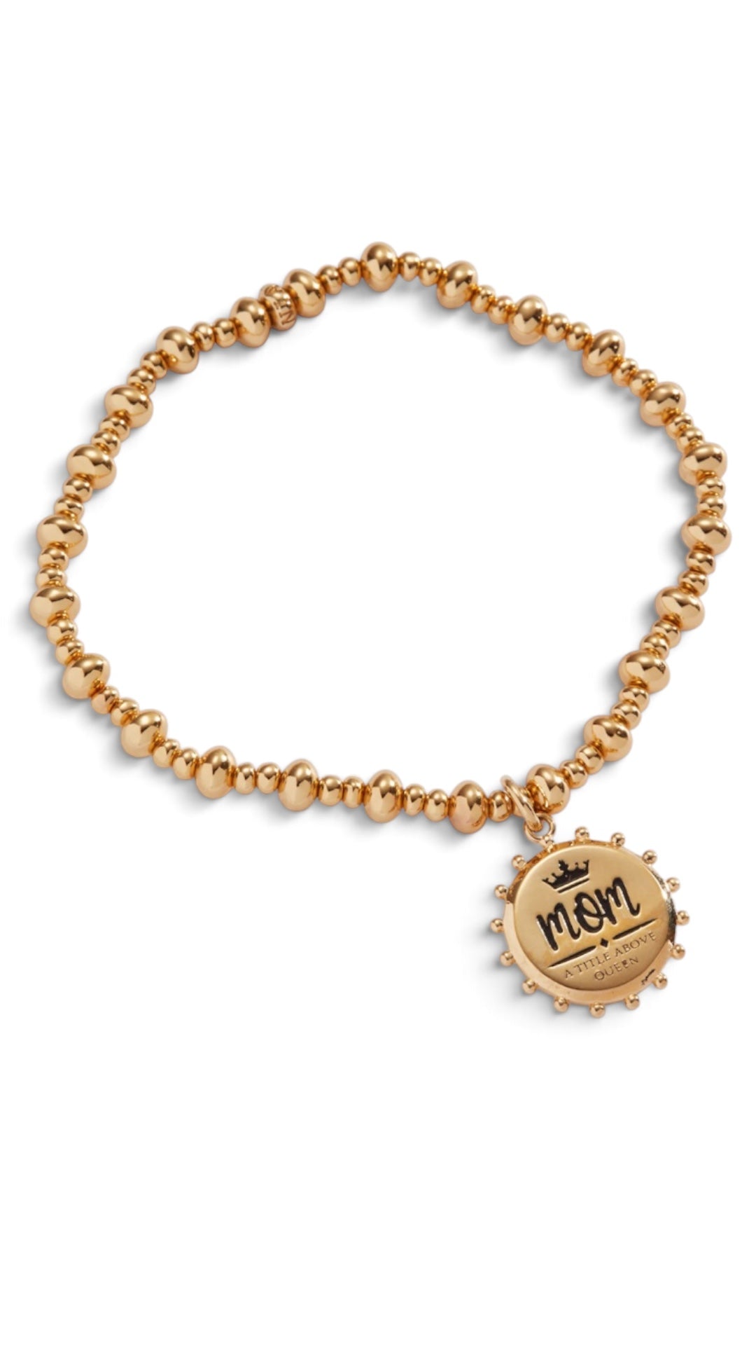 Alex and Ani -'Mom, A Title Above Queen' Beaded Stretch Charm Bracelet