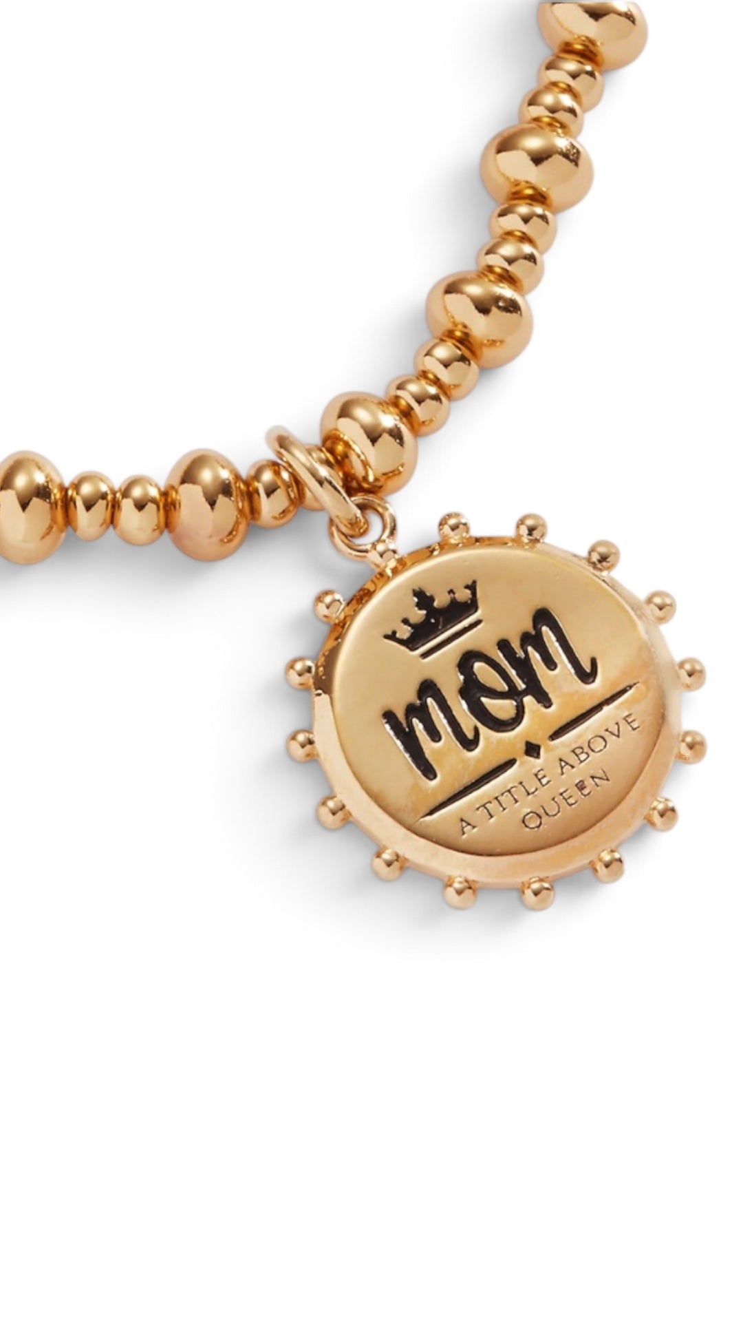 Alex and Ani -'Mom, A Title Above Queen' Beaded Stretch Charm Bracelet