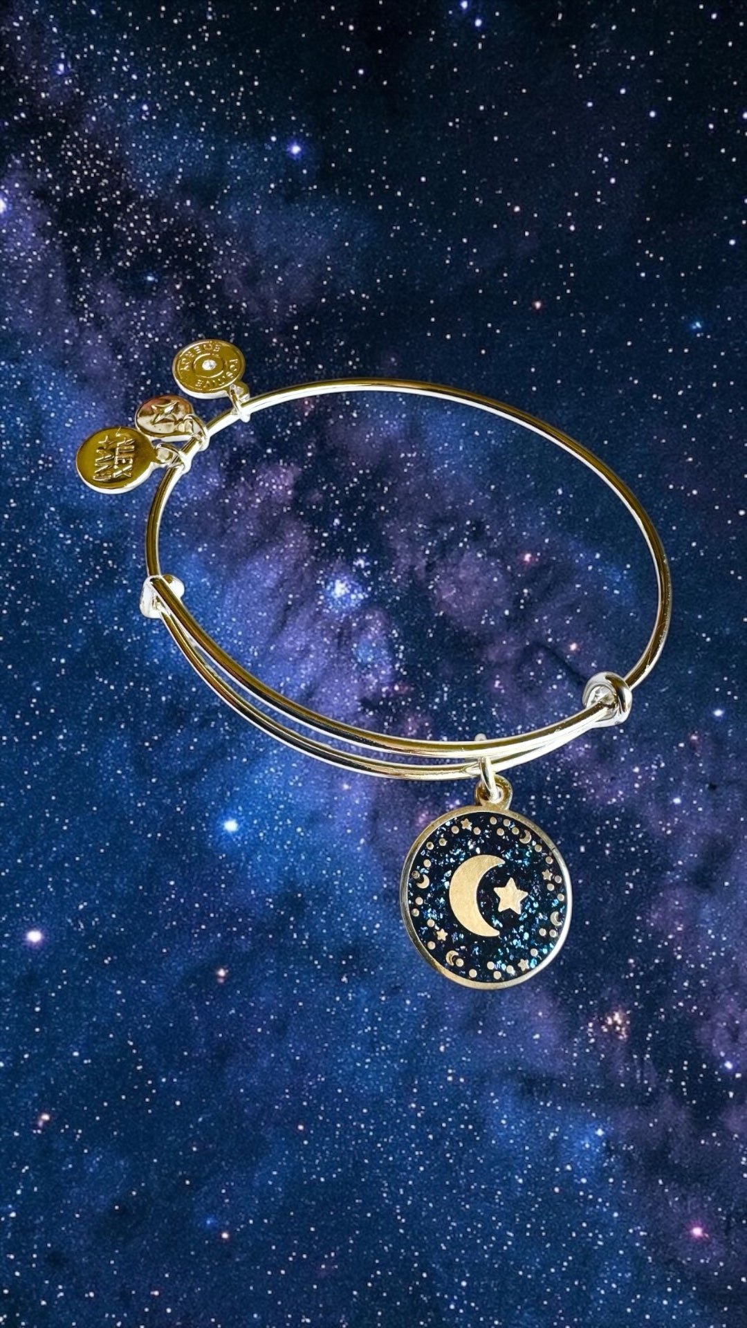 Alex and Ani - Moon and Star Charm Bangle Bracelet