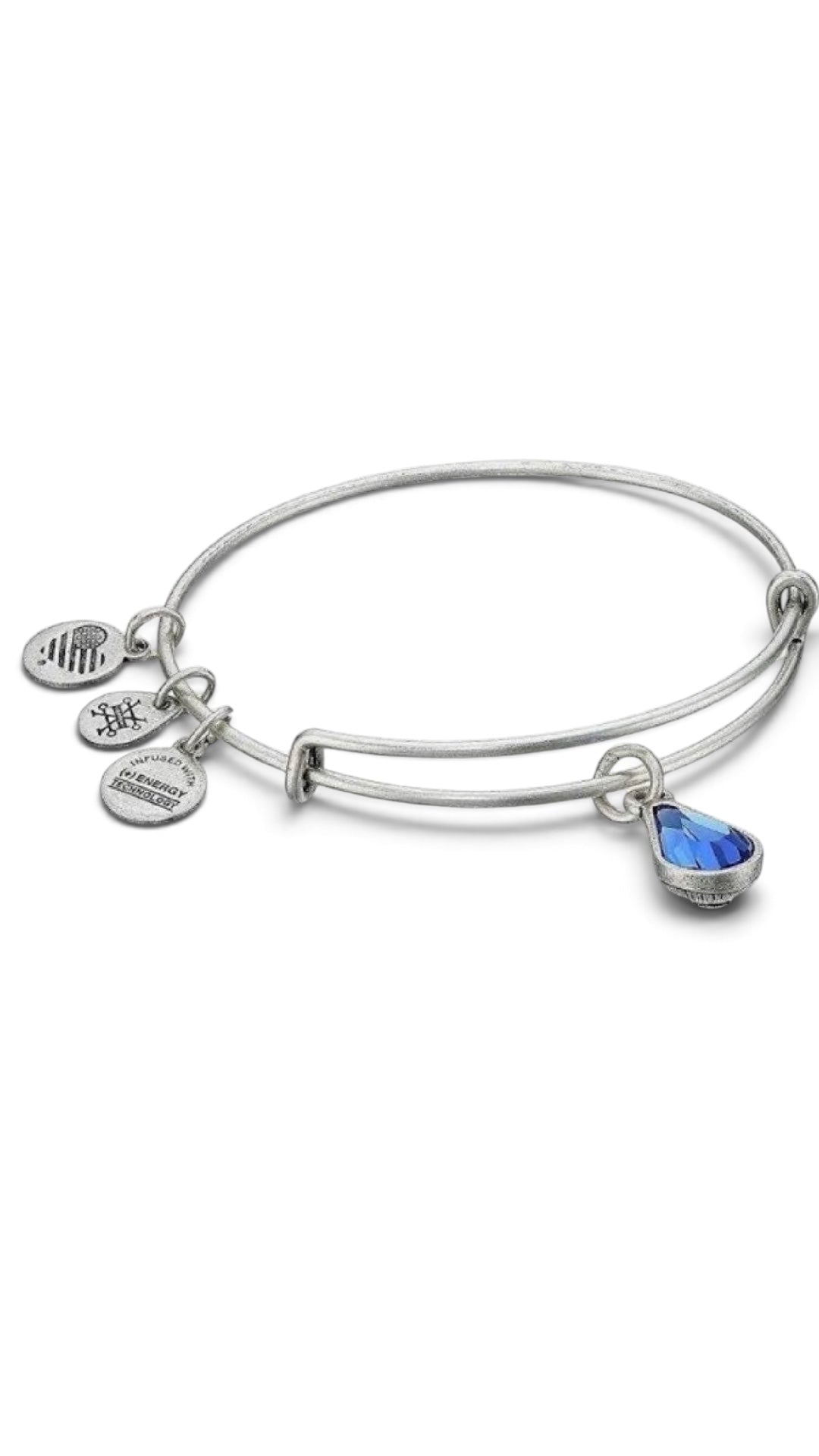 Alex and Ani - September Birthstone Sapphire Swarovski Crystal Charm Bangle Bracelet