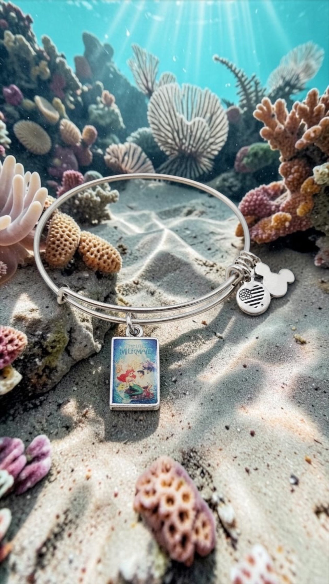 Alex and Ani - Disney Park  Ariel Little Mermaid VHS Case Charm Bangle Bracelet