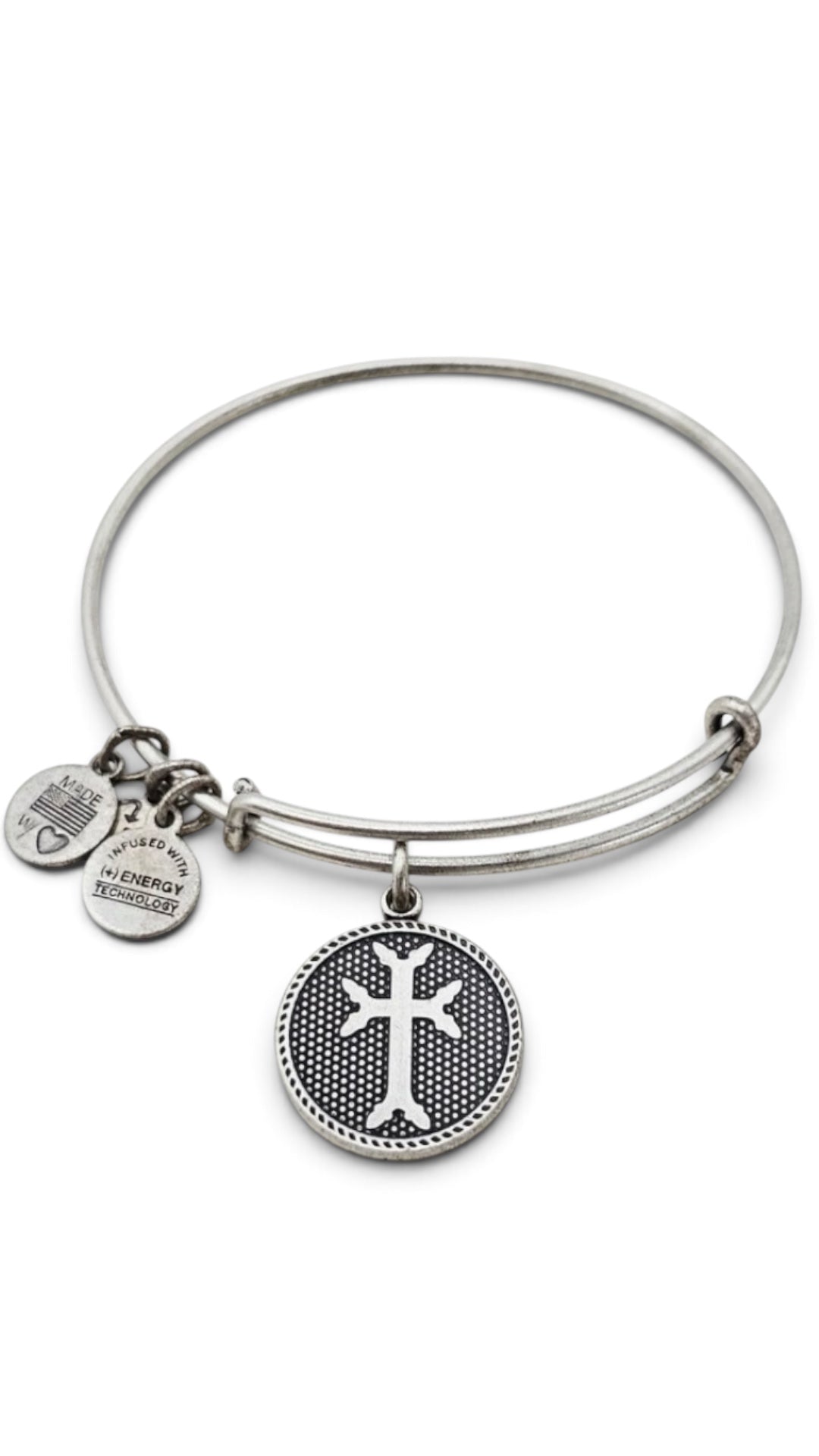 Alex and Ani - Armenian Cross Charm Bangle, Rafaelian Gold/Silver Finish Bracelet