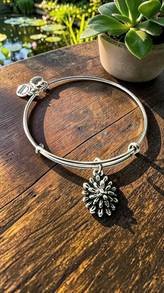 Alex and Ani - Water Lily Charm Bangle Bracelet
