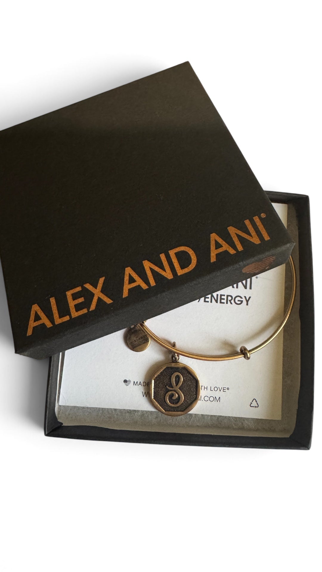 Alex and Ani - “S” Initial Charm Bangle Bracelet