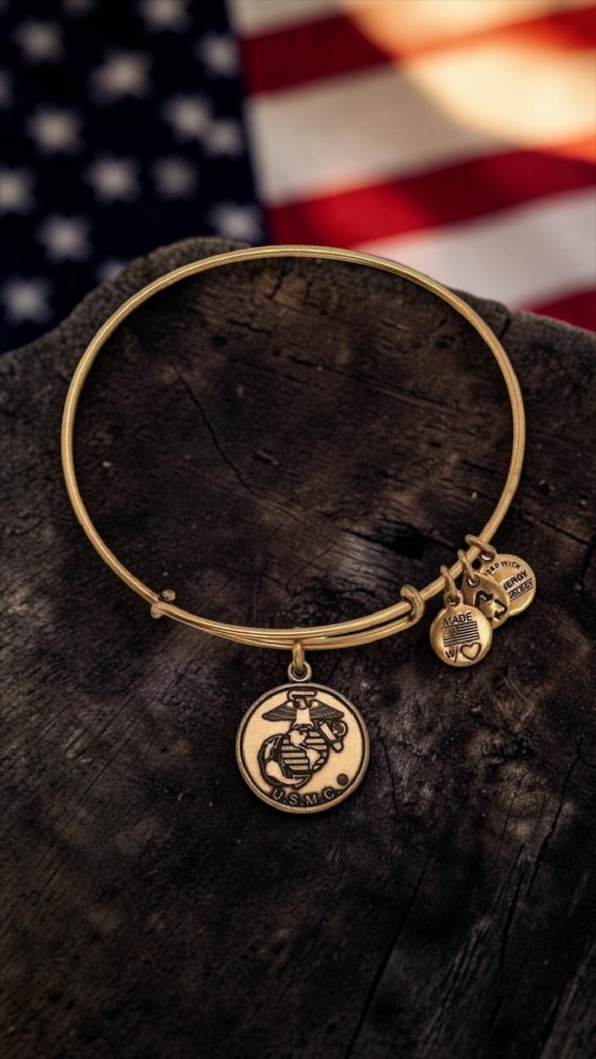 Alex and Ani - USMC Marine Charm Bangle Bracelet