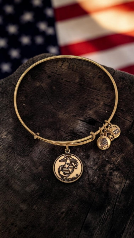 Alex and Ani - USMC Marine Charm Bangle Bracelet