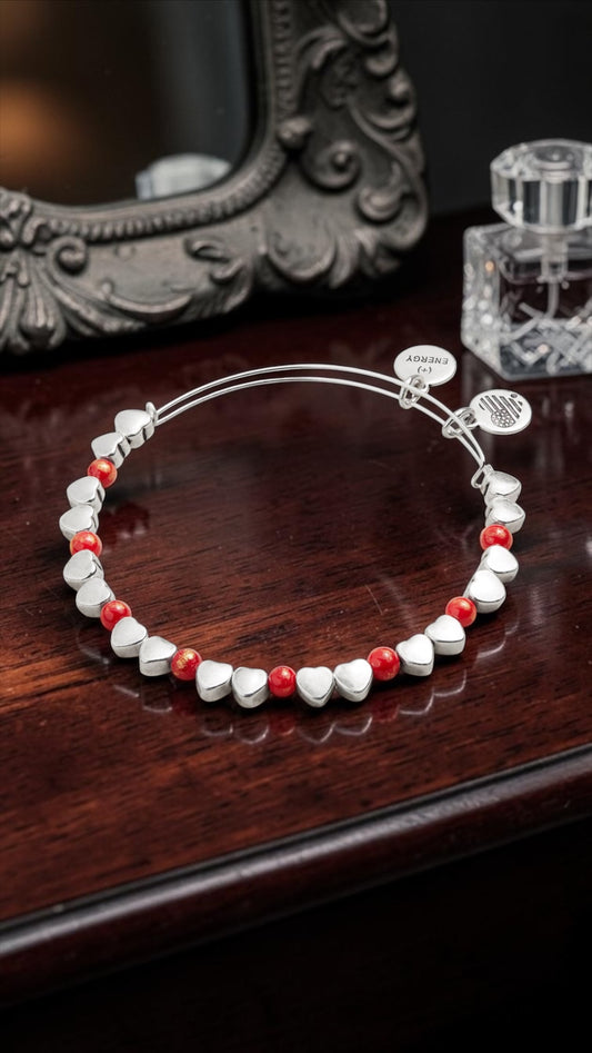 Alex and Ani - Antique Americana Heart Beaded Bangle Bracelet