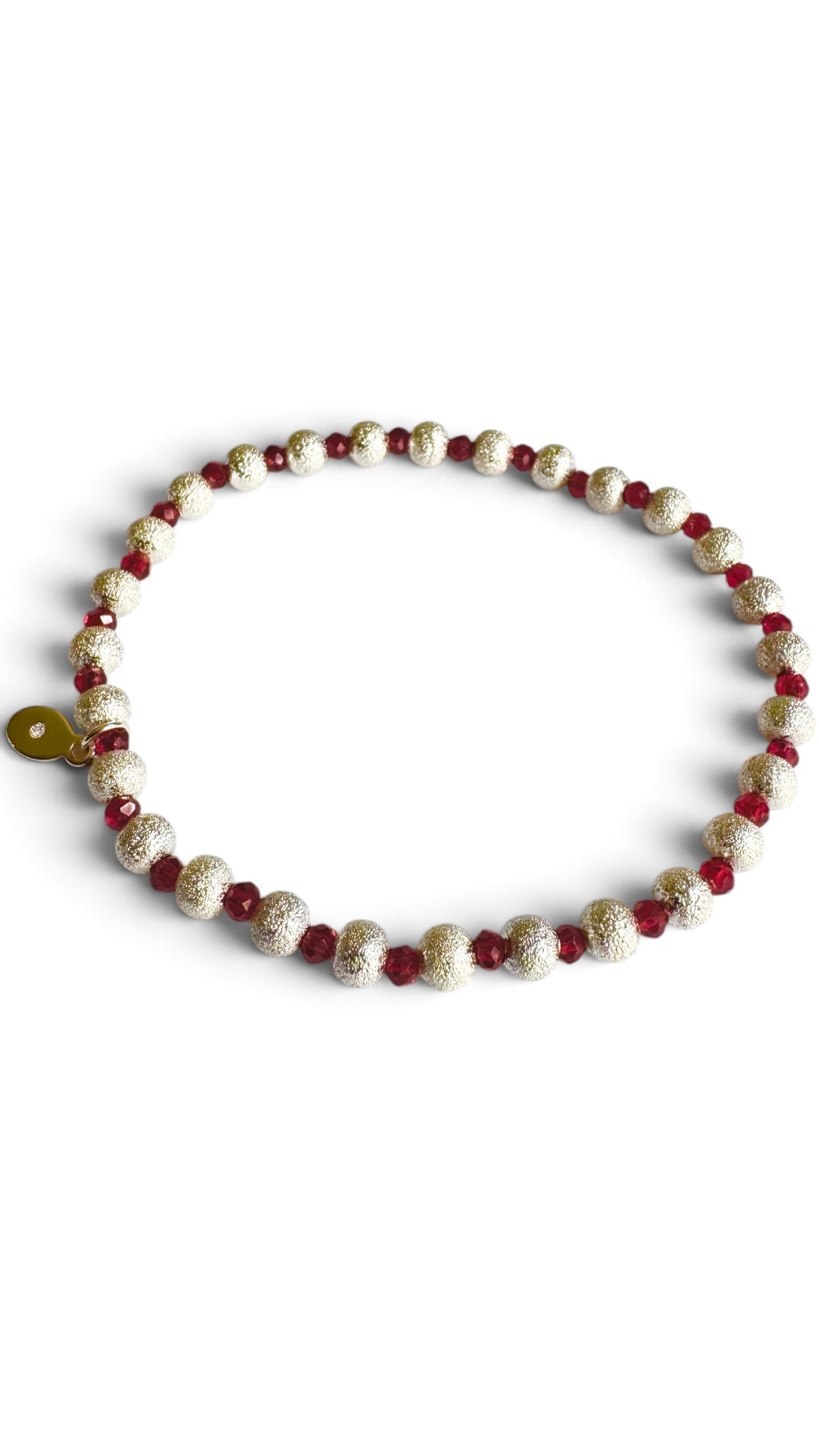 Alex and Ani - Holiday Red and Silver Stretch bracelet