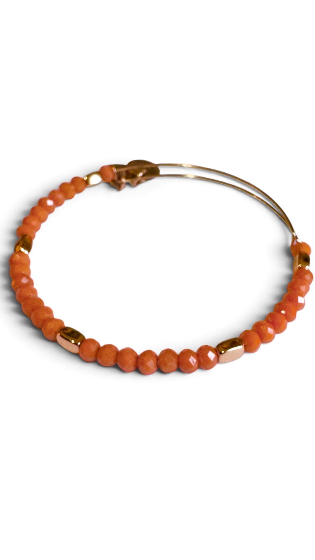 Alex and Ani - Bright Orange Faceted Crystal Beads with Rose Gold Finish